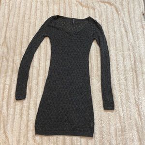 Free people sweater dress size xs gray long sleeve dress stretchy v neck